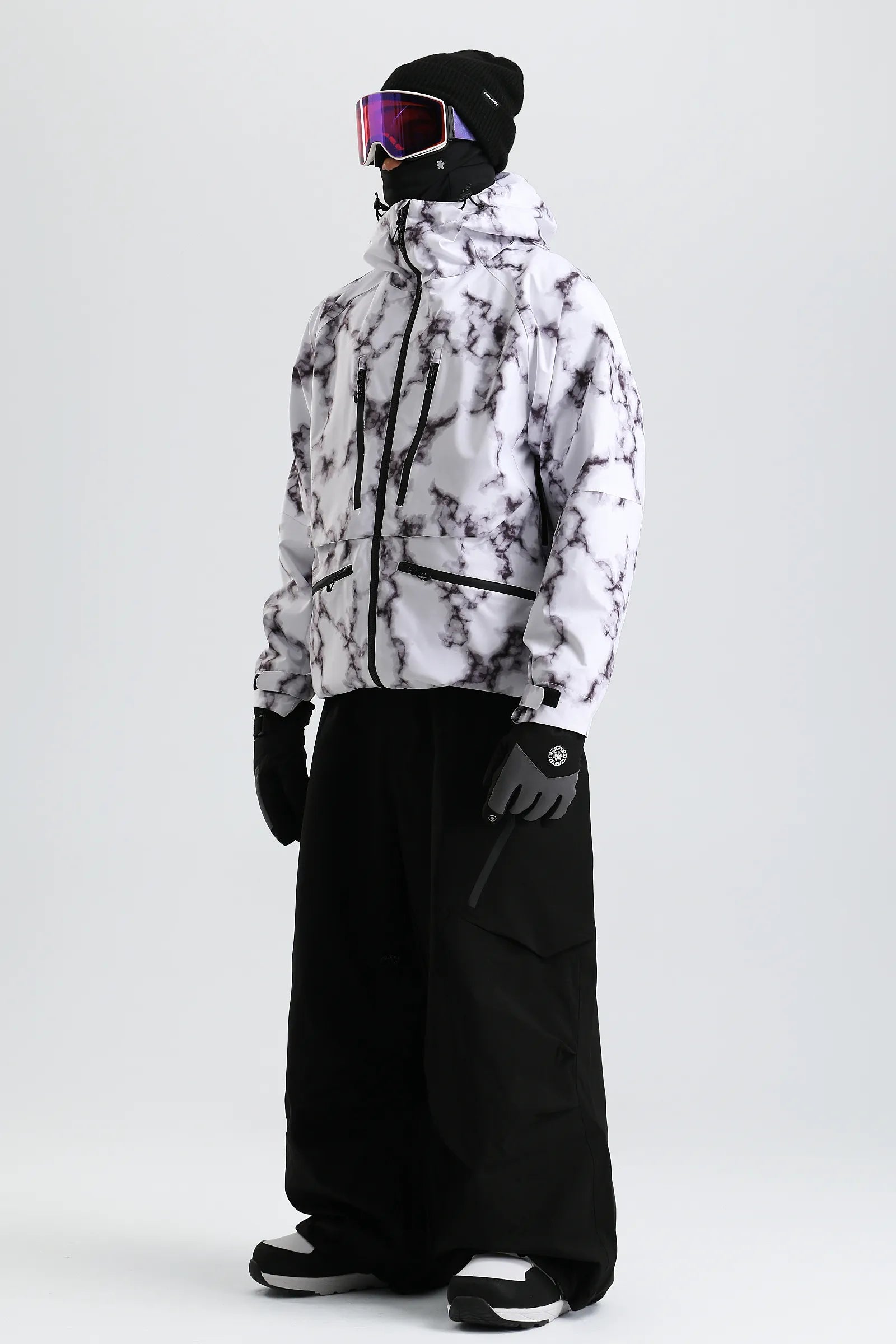 Men's Marble Pattern Insulated Baggy Ski & Snowboard Jacket – Rivgent