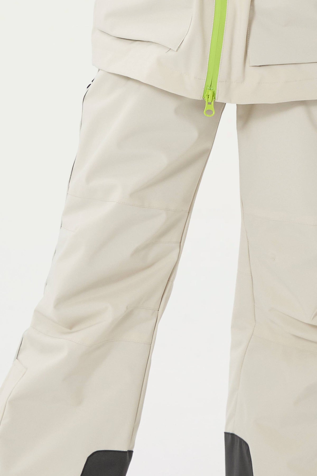 Kids’ Off White Flared Snow Pants with Adjustable Suspenders