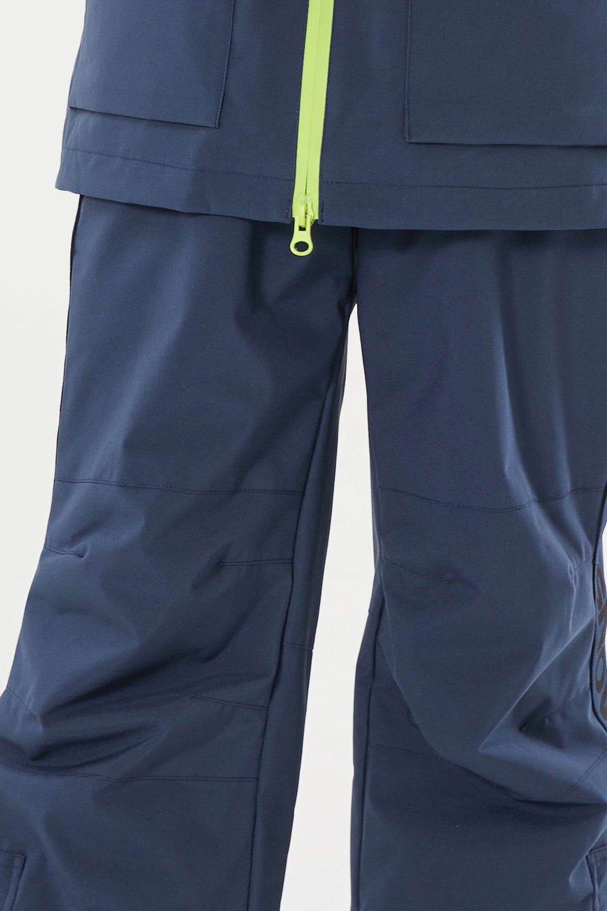 Kids’ Navy Blue Flared Snow Pants with Adjustable Suspenders