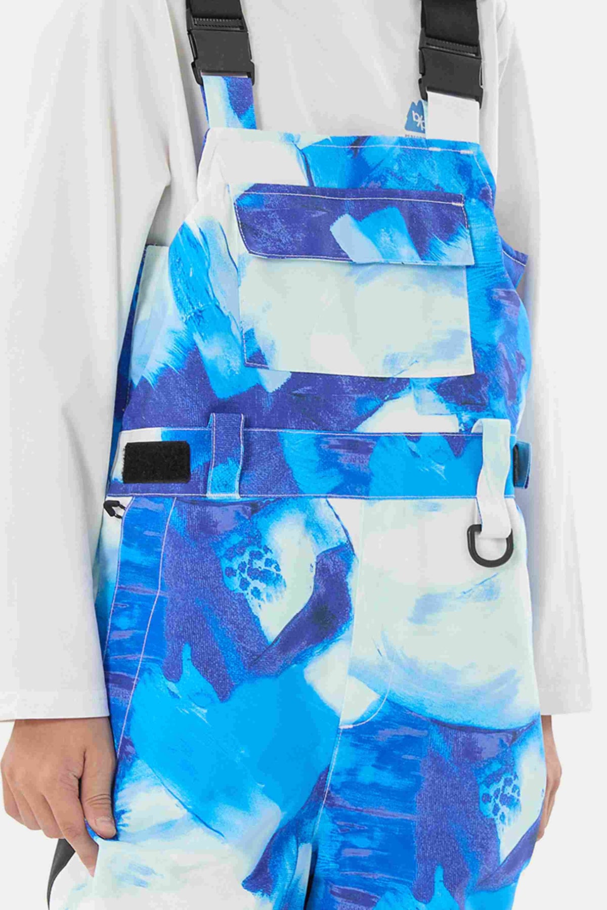 Boys’ Blue Tie-dye Reflective Workwear Snow Bib Pants
