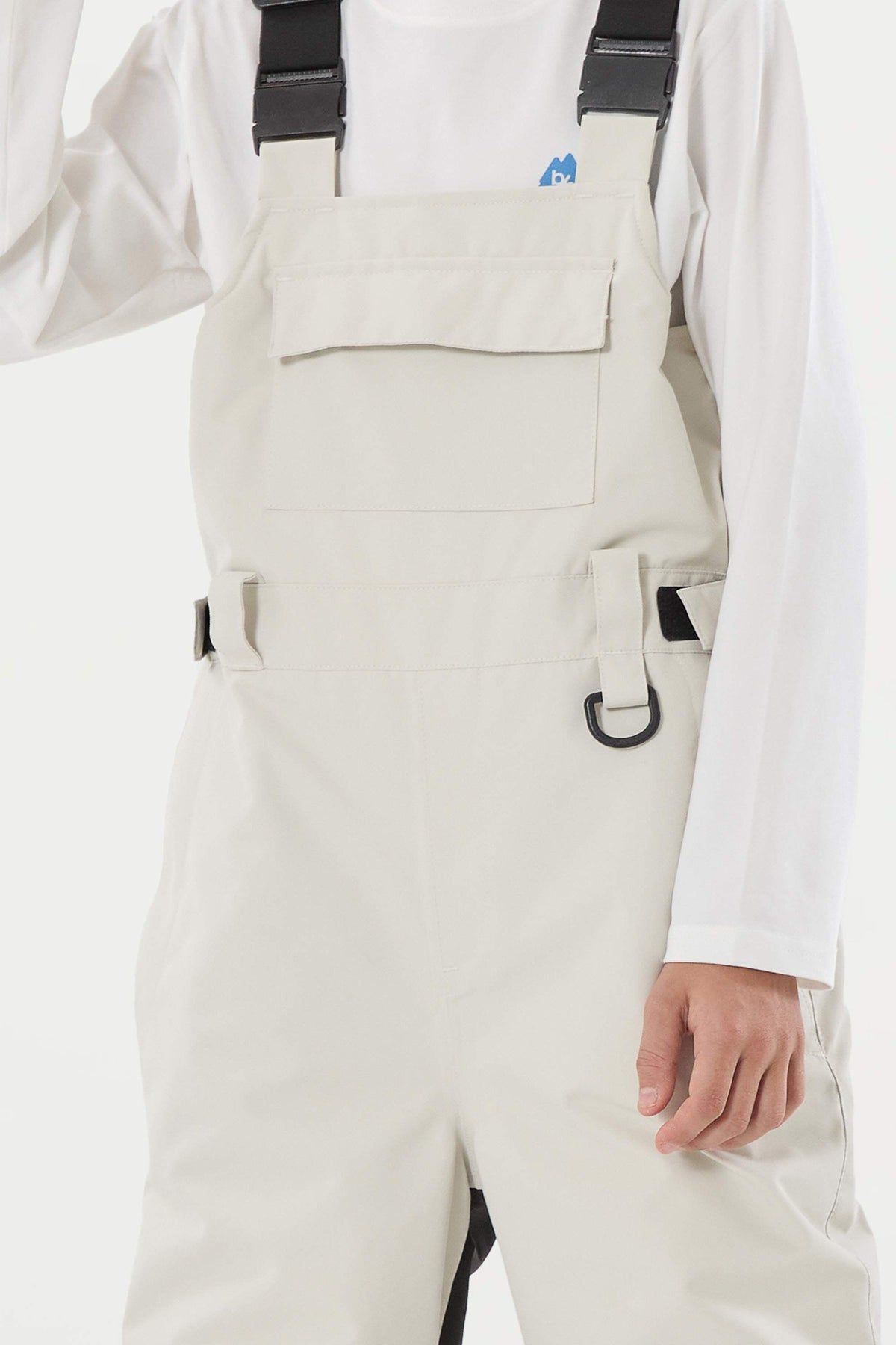 Boys’ Off White Reflective Workwear Snow Bib Pants