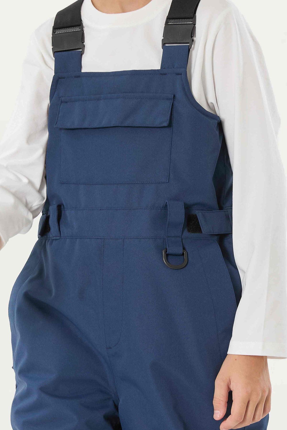 Boys’ Navy Blue Reflective Workwear Snow Bib Pants