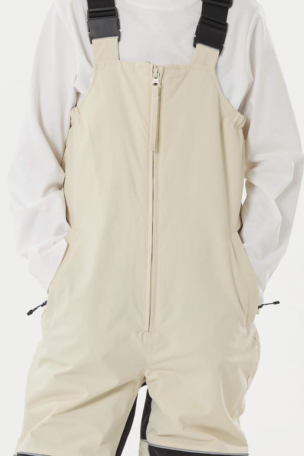 Boys’ Off White Reflective Waterproof Insulated Snow Bib Pants