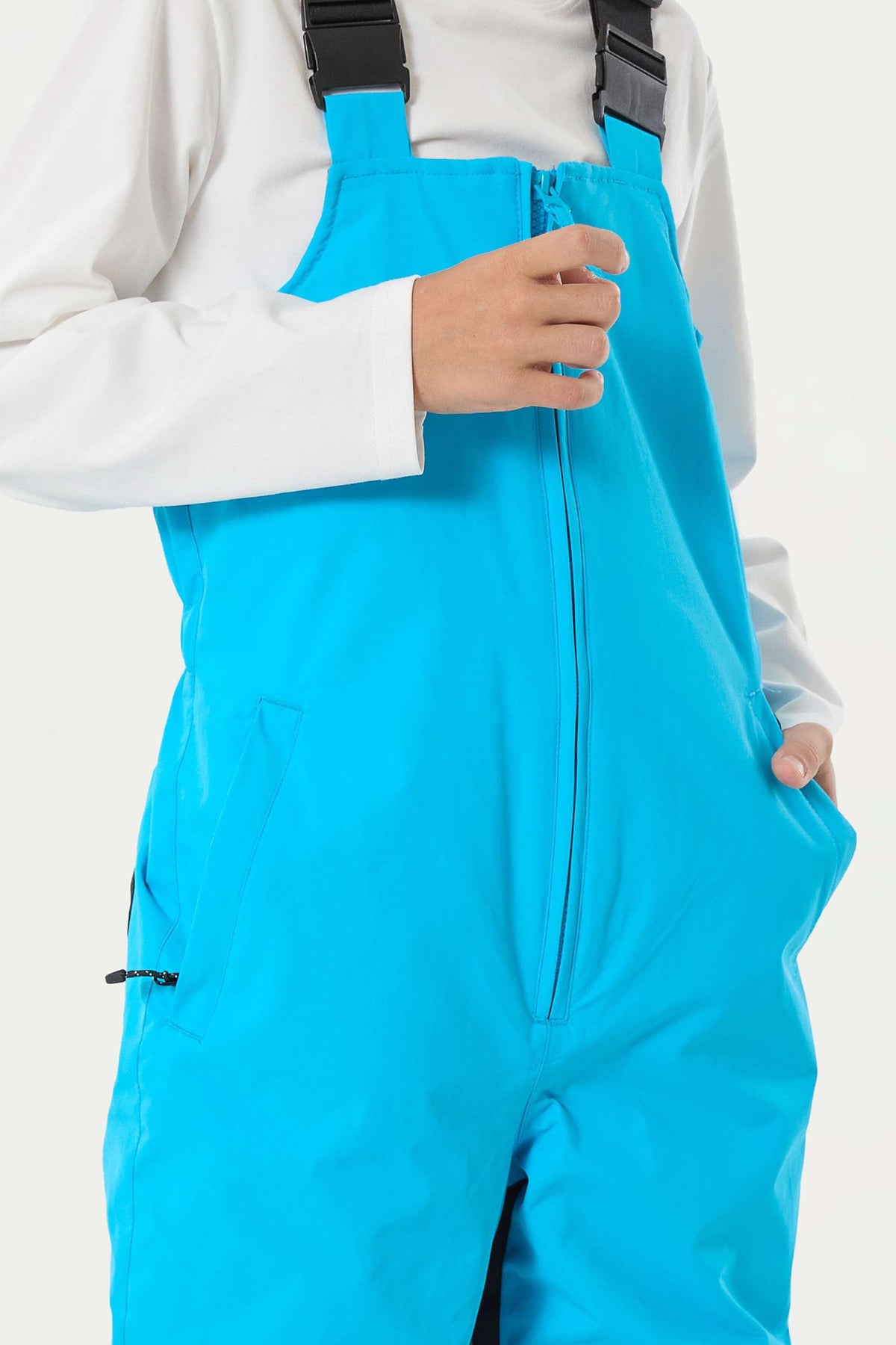 Boys’ Sky Blue Reflective Waterproof Insulated Snow Bib Pants