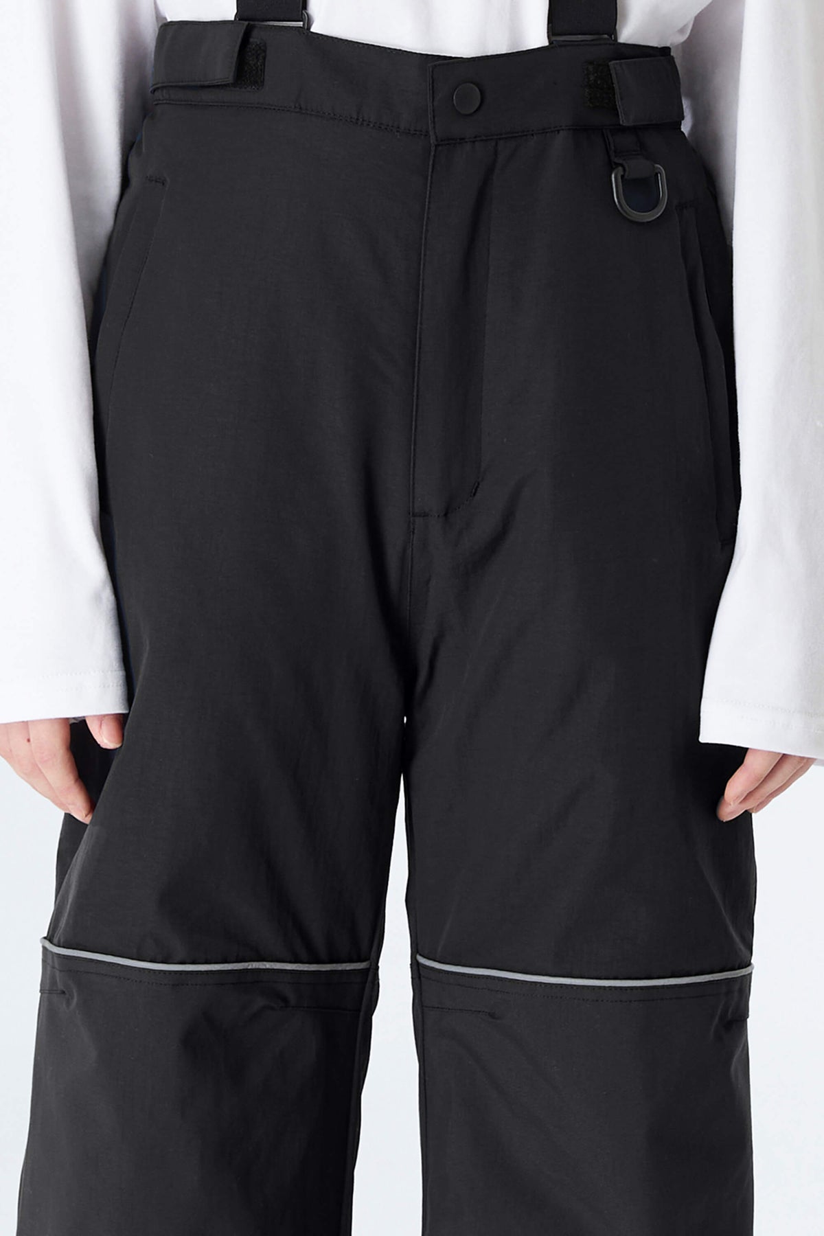 Boys' Black Reflective Trim Insulated Snow Pants