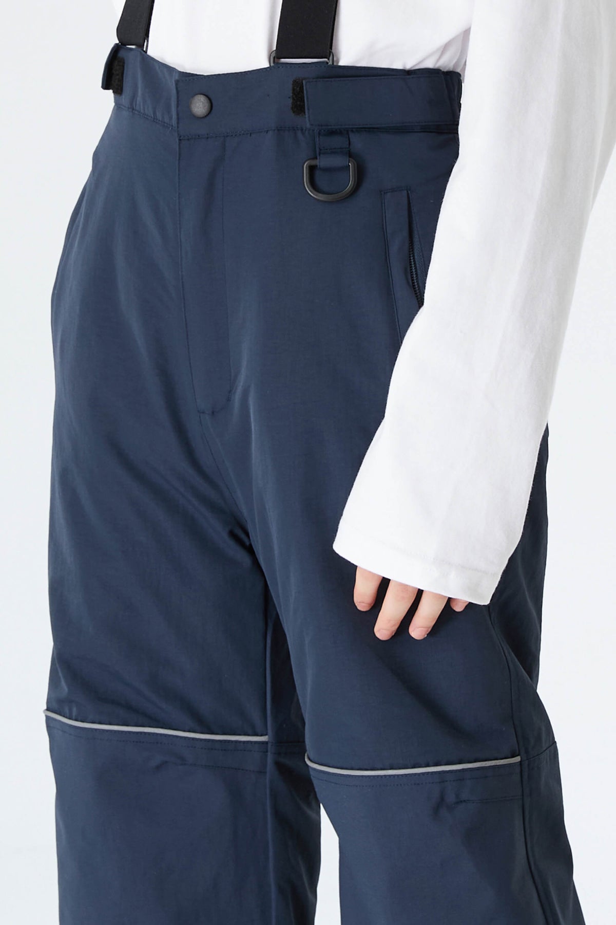 Boys' Navy Blue Reflective Trim Insulated Snow Pants