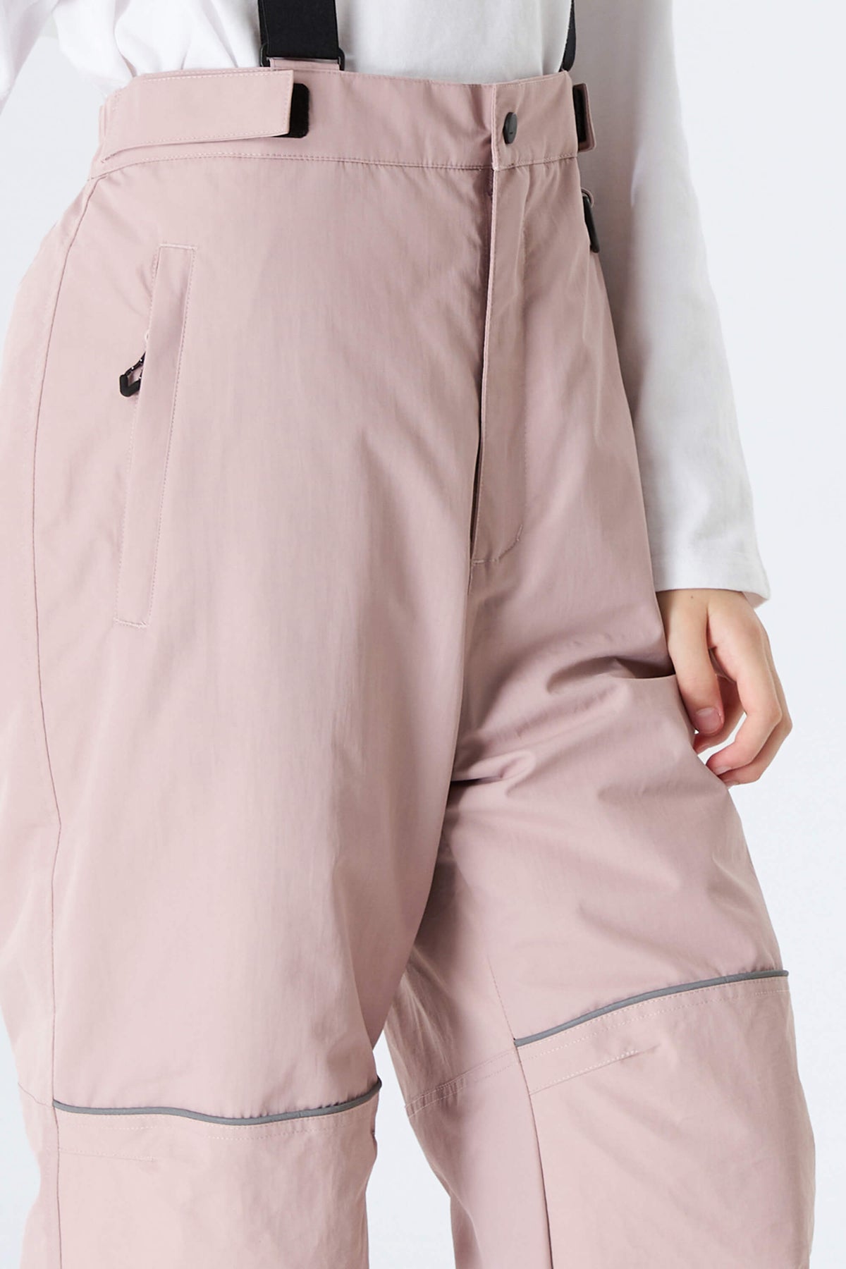 Girls' Pink Reflective Trim Insulated Snow Pants