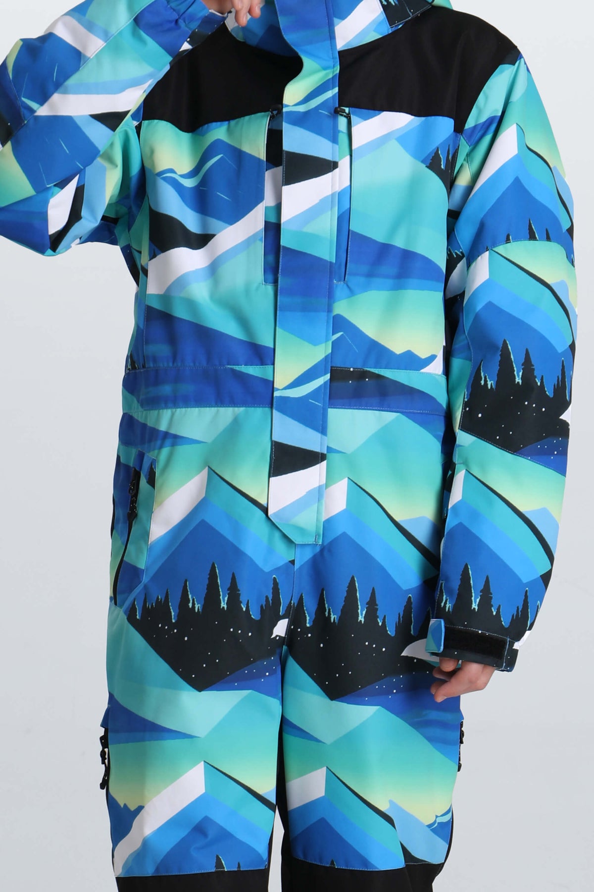 Boys' Blue Insulated One Piece Snow Suit with Fleece-Lined Collar