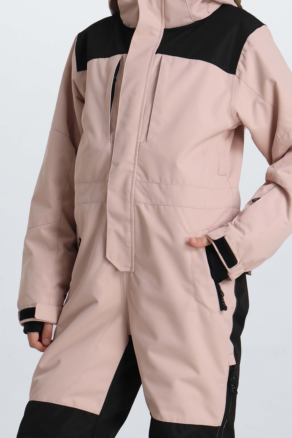 Girls' Pink Insulated One Piece Snow Suit with Fleece-Lined Collar
