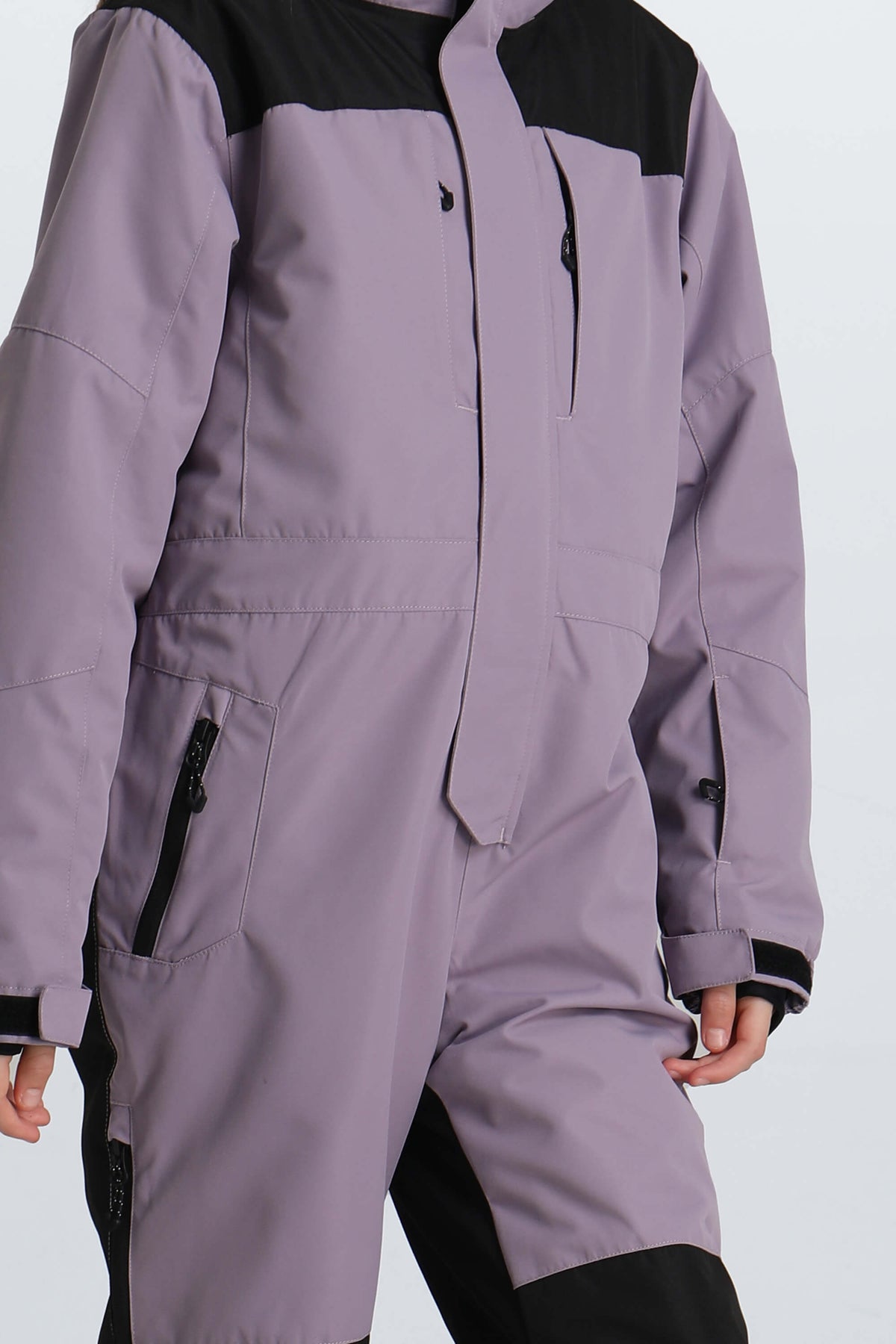 Girls' Lavender Insulated One Piece Snow Suit with Fleece-Lined Collar