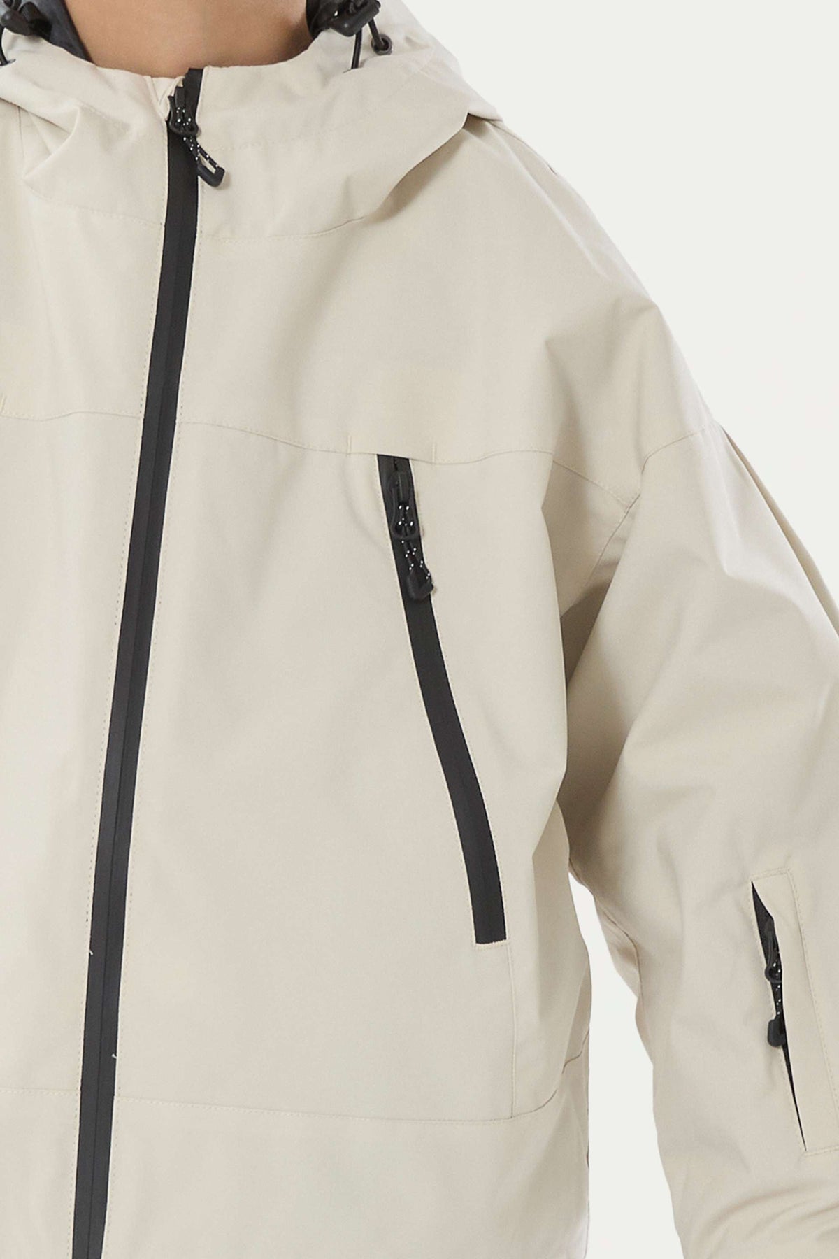 Boy's Off White insulated Snow Jacket With Detachable Ear Hood