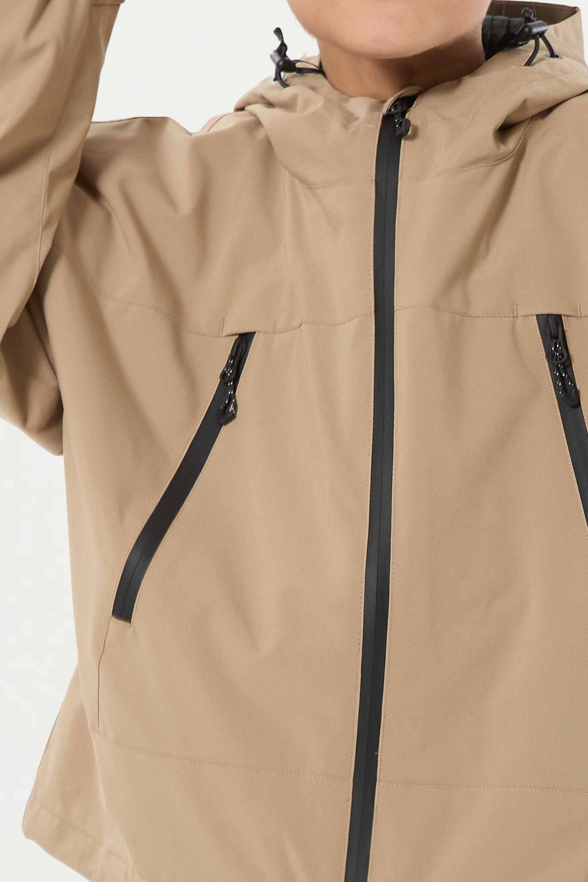 Boy's Khaki insulated Snow Jacket With Detachable Ear Hood
