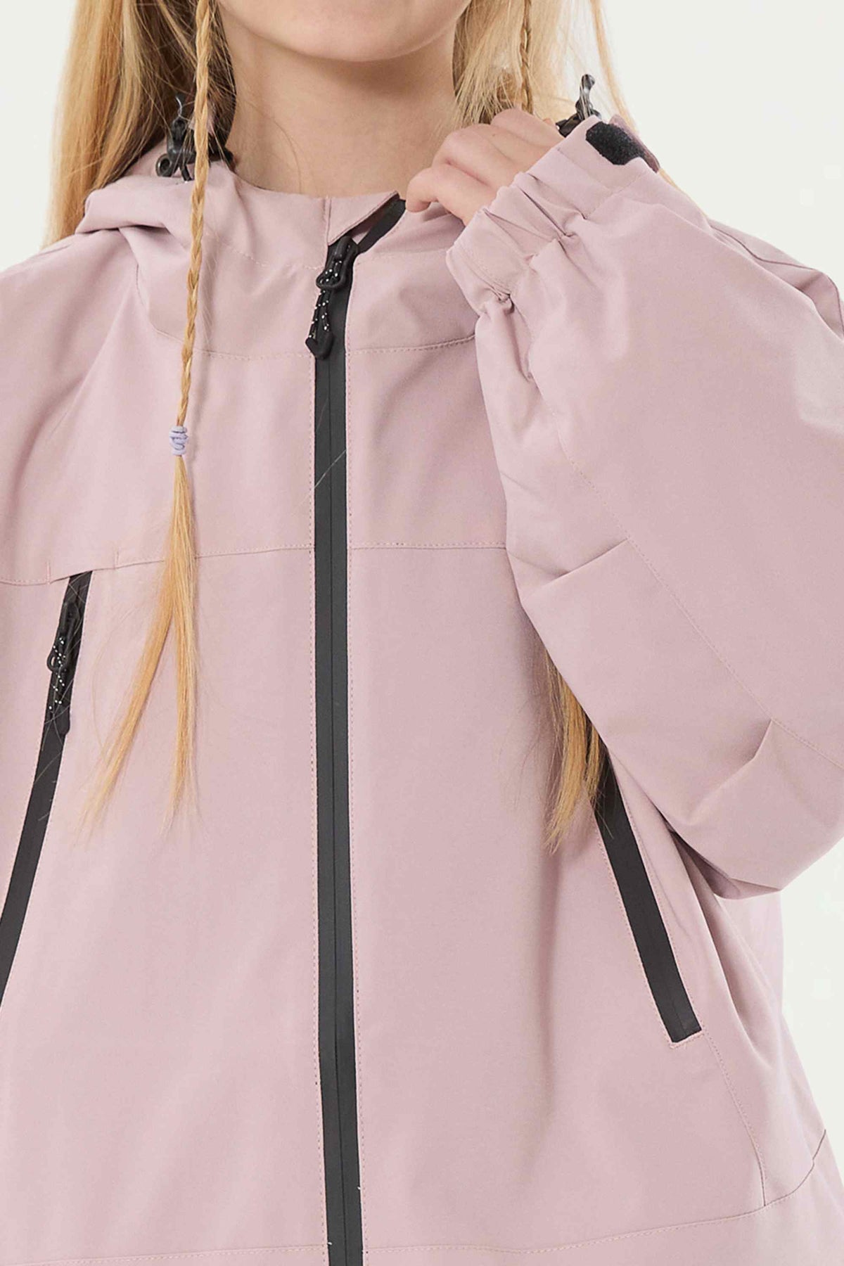 Girl's Pink insulated Snow Jacket With Detachable Ear Hood