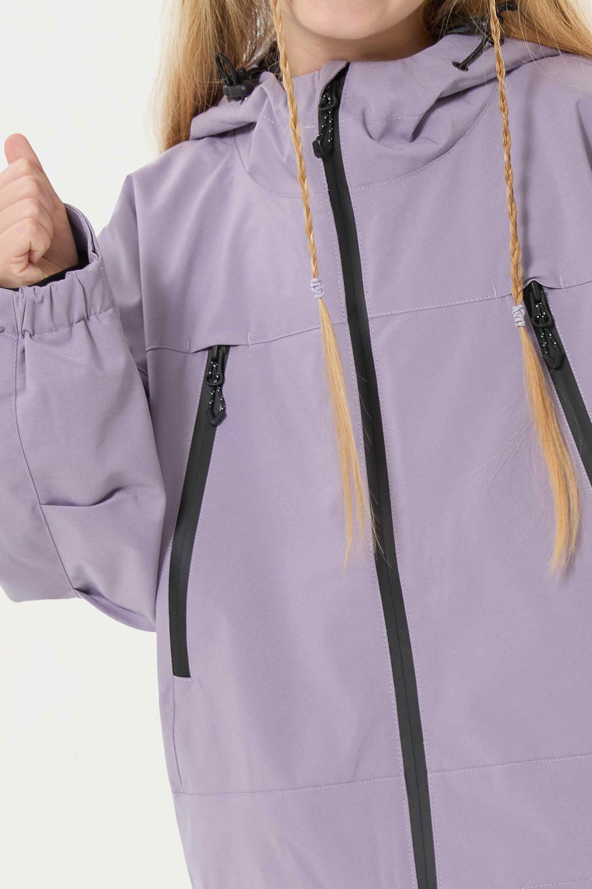 Girl's Lavender insulated Snow Jacket With Detachable Ear Hood