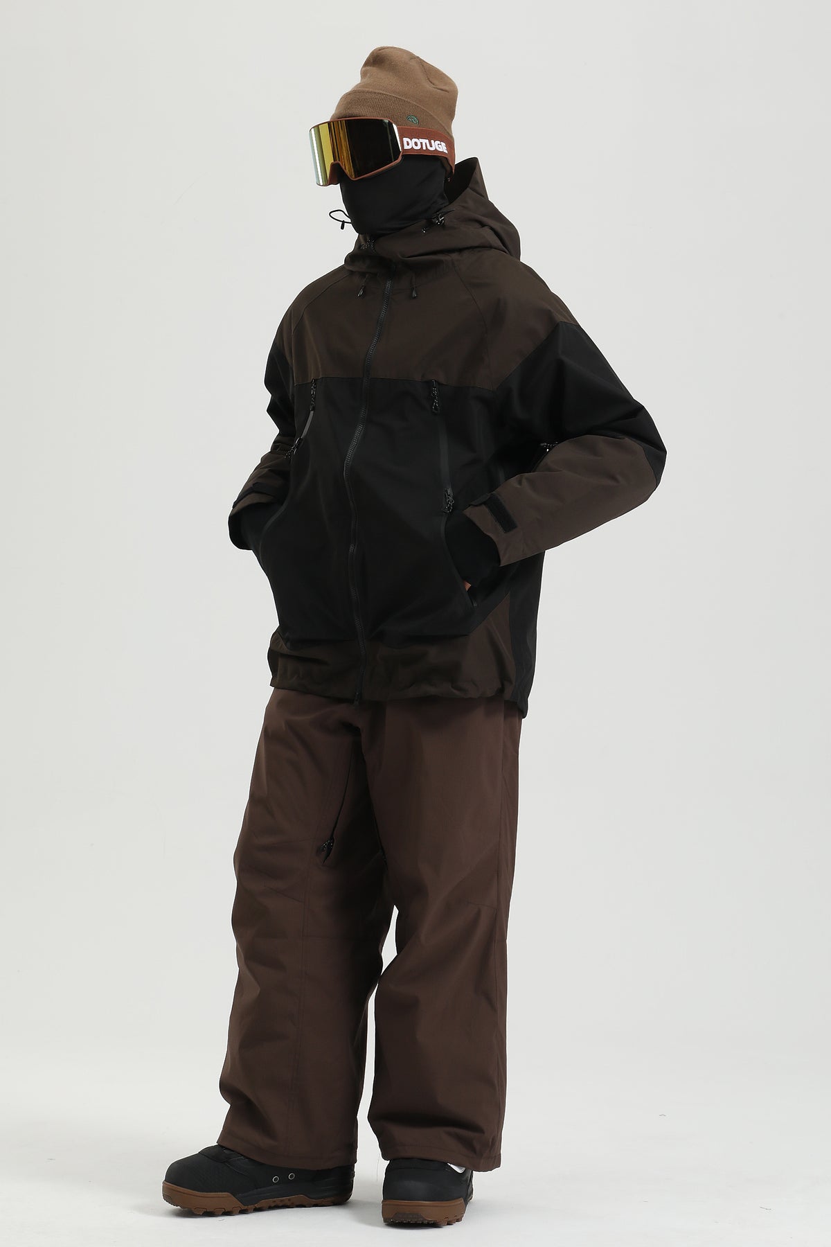 Men's Deep Coffee Waterproof Freestyle Relaxed Fit Snowboard Pants