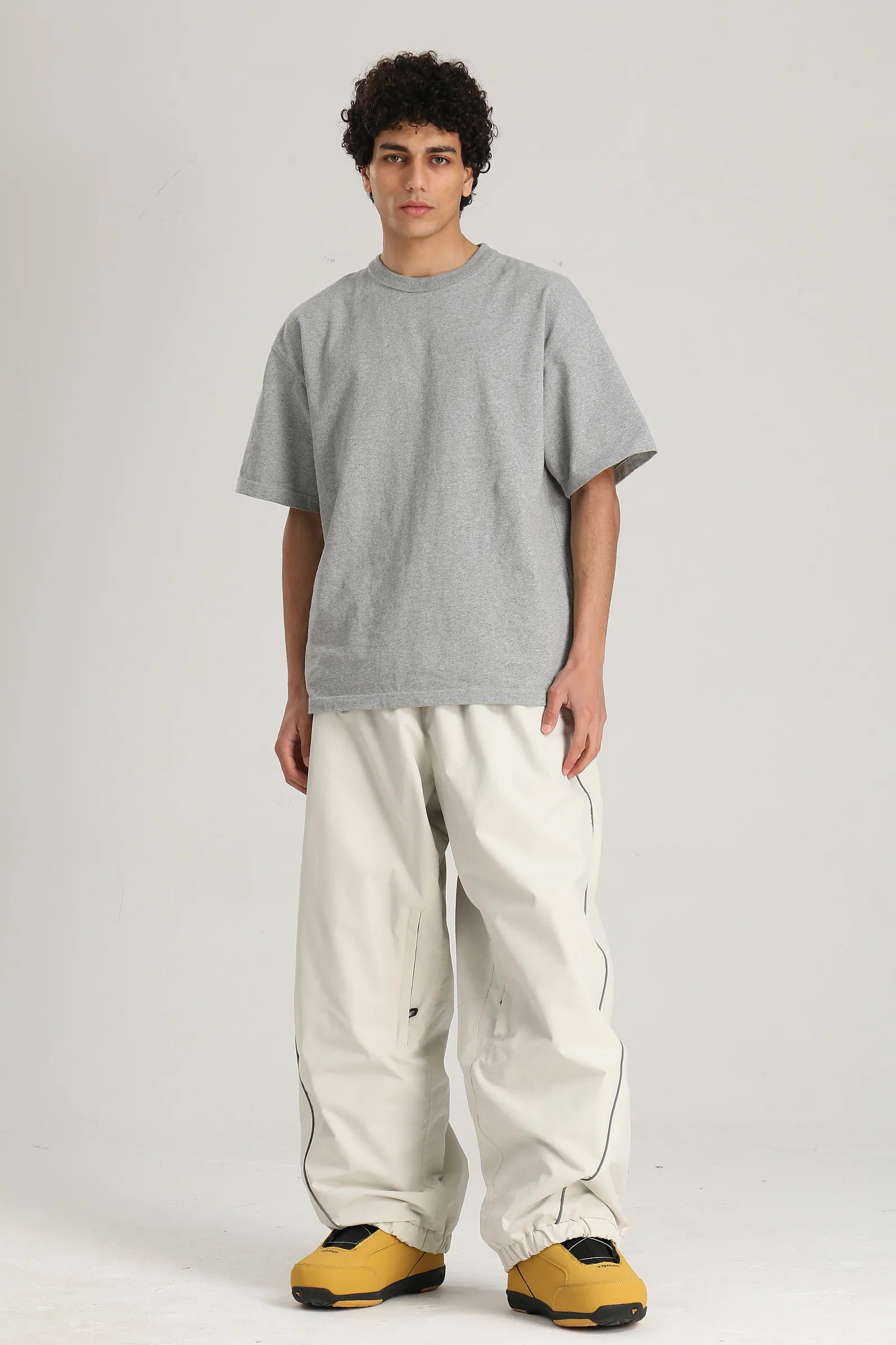 Men's Black Color Baggy Reflective Snow Pants
