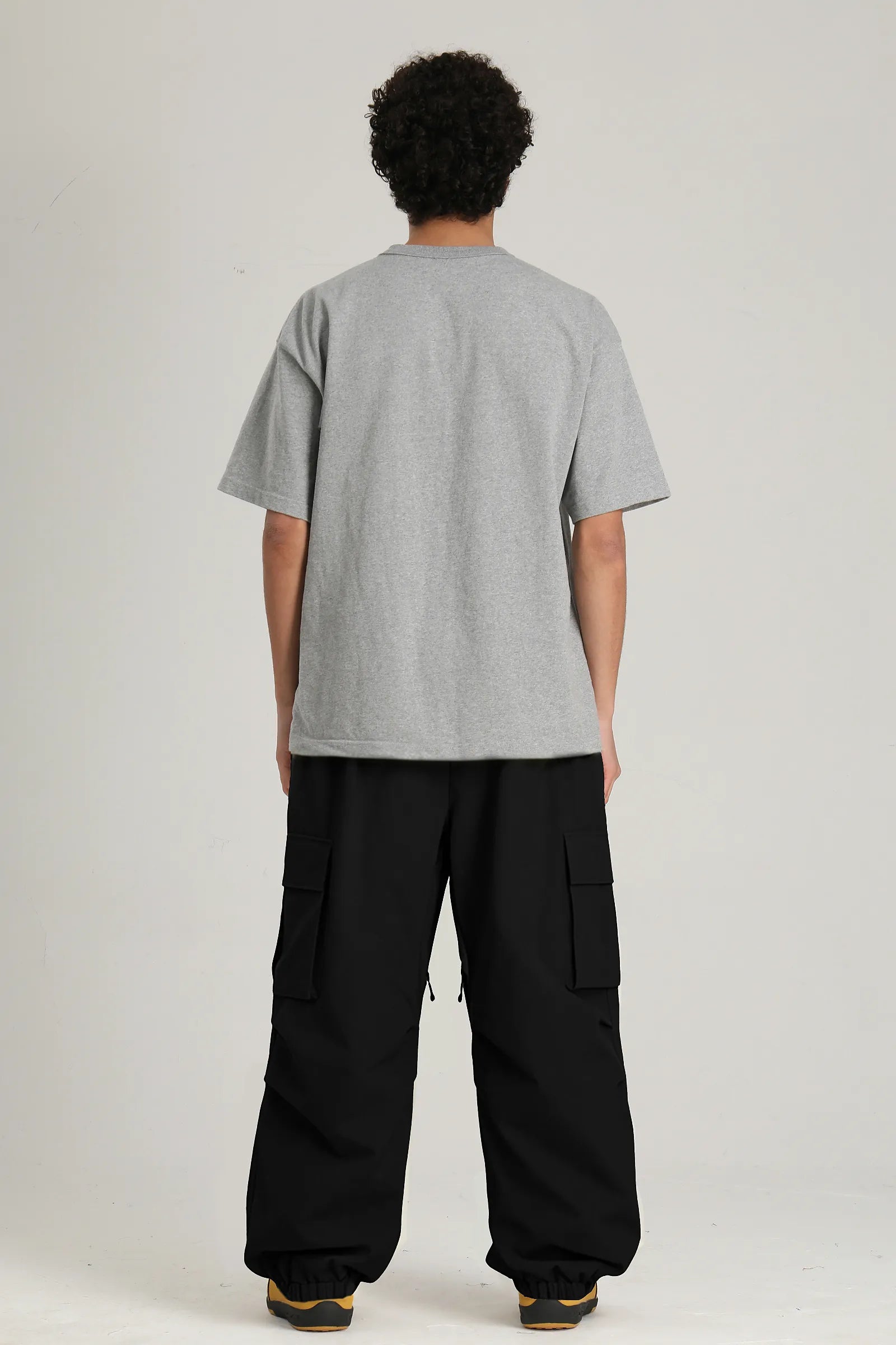 Men's Black Contrast Zipper Baggy Snow & Ski Pants