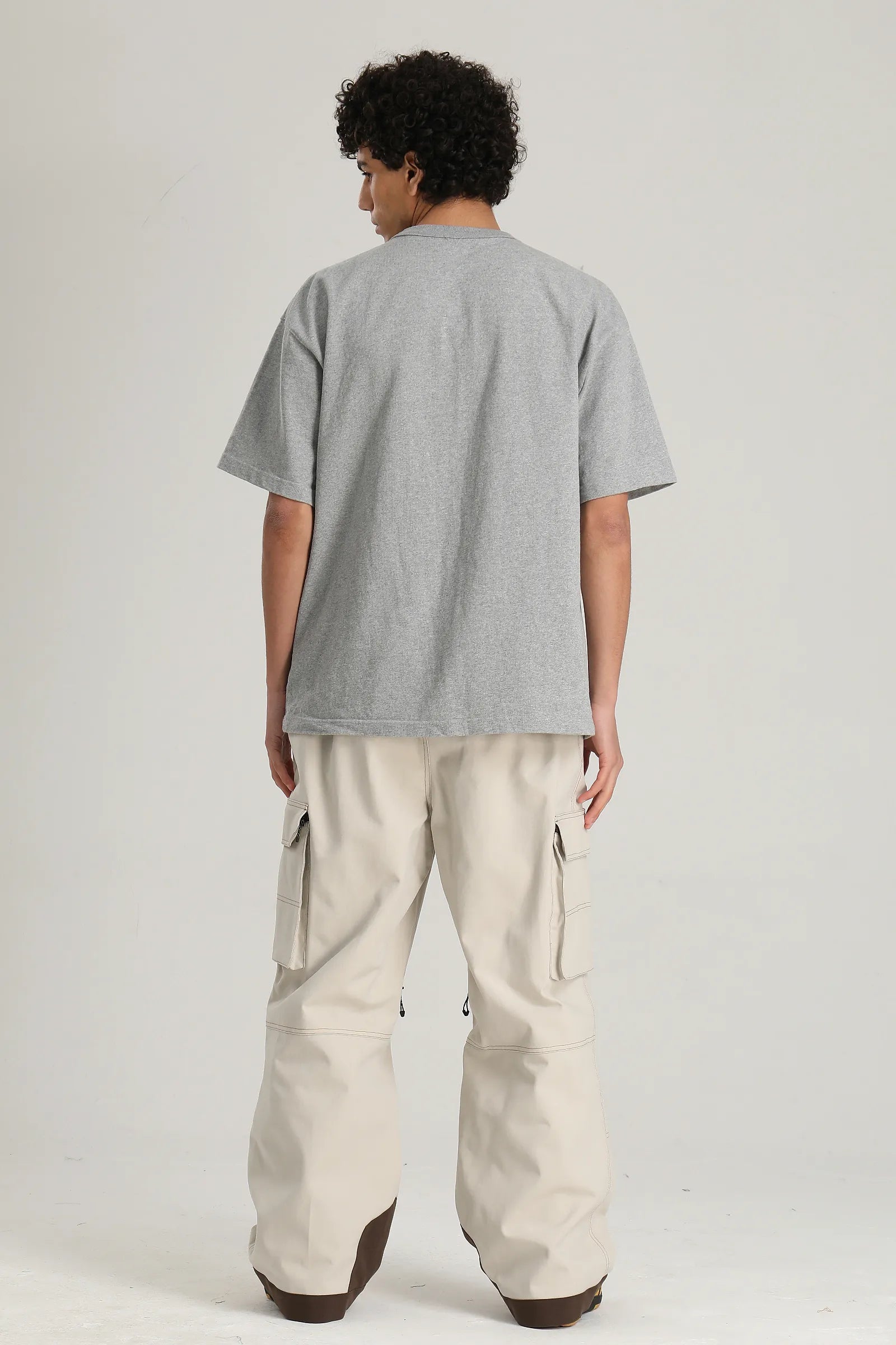 Men's Off White Utility Contrast-Stitch Baggy Snow Pants