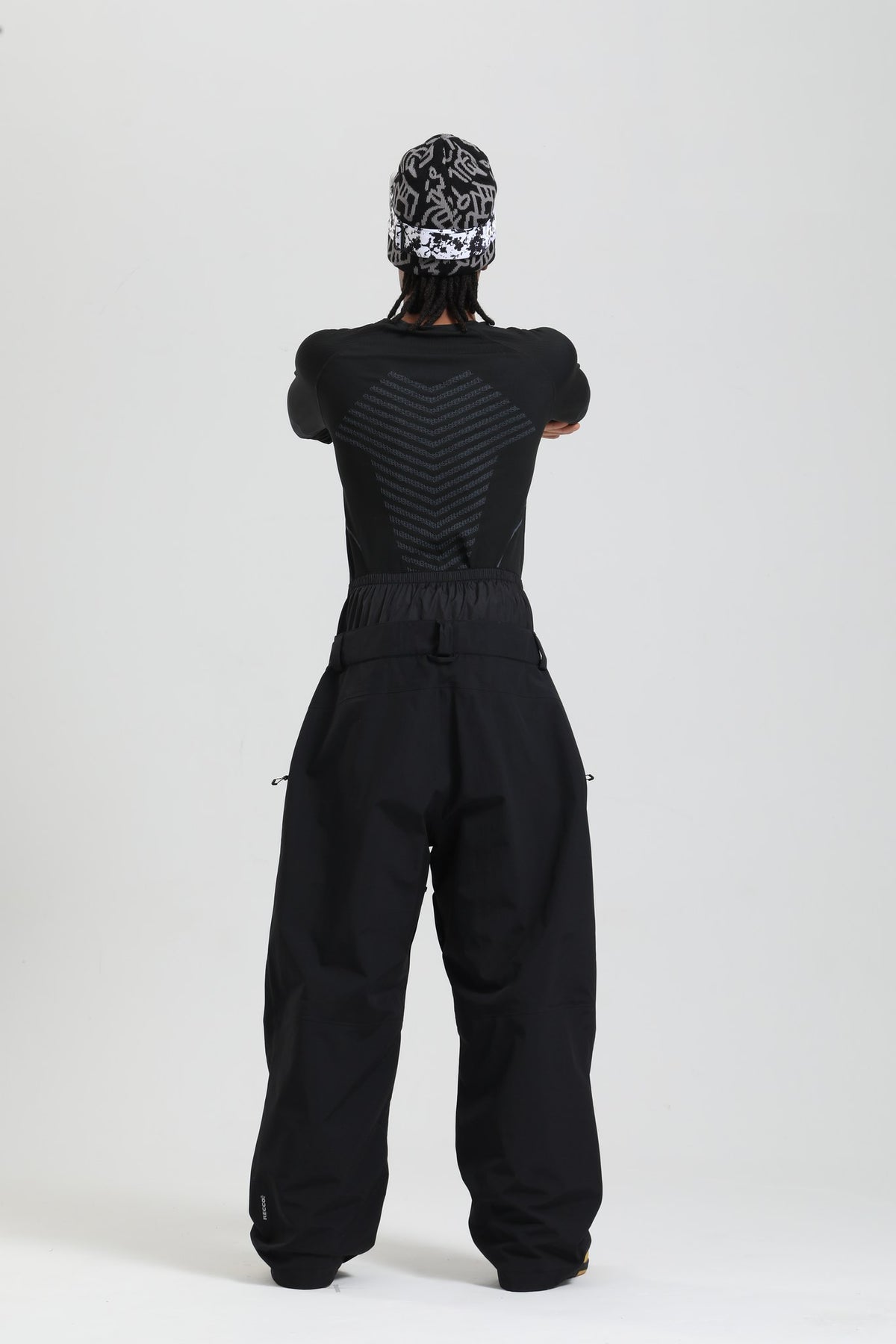 Men's Black Waterproof Insulated Utility Baggy Snow Pants