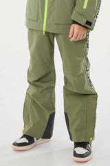 Kids’ Off White Flared Snow Pants with Adjustable Suspenders