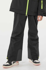 Kids’ Navy Blue Flared Snow Pants with Adjustable Suspenders