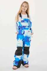 Girls’ Army Green Reflective Workwear Snow Bib Pants