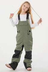 Girls’ Black Reflective Reflective Workwear Snow Bib Pants