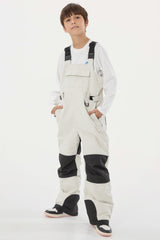 Boys’ Blue Tie-dye Reflective Workwear Snow Bib Pants