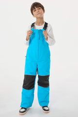 Boys’ Sky Blue Reflective Waterproof Insulated Snow Bib Pants