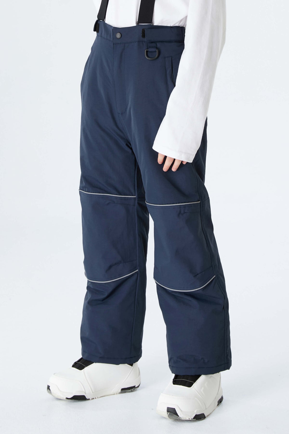 Boys' Navy Blue Reflective Trim Insulated Snow Pants