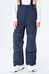 Girls' Off White Reflective Trim Insulated Snow Pants