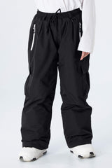 Boys' Black Baggy Insulated Cargo Snow Pants