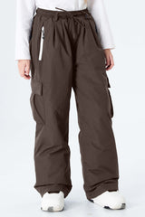 Girls' Lavender Baggy Insulated Cargo Snow Pants