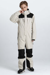 Boys' Blue Insulated One Piece Snow Suit with Fleece-Lined Collar