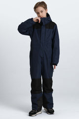 Boys' Army Green Insulated One Piece Snow Suit with Fleece-Lined Collar