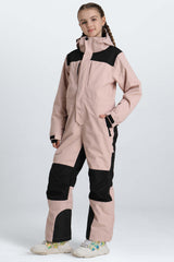Girls' Lavender Insulated One Piece Snow Suit with Fleece-Lined Collar