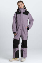 Girls' Lavender Insulated One Piece Snow Suit with Fleece-Lined Collar