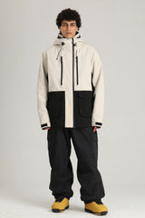 Men's Army Green Technical Contrast Insulated Baggy Snow Jacket