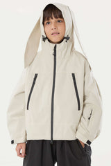 Boy's Khaki insulated Snow Jacket With Detachable Ear Hood