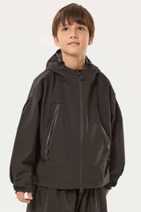 Boy's Off White insulated Snow Jacket With Detachable Ear Hood