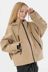 Girl's Ice Blue insulated Snow Jacket With Detachable Ear Hood
