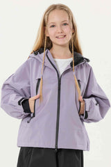Girl's Khaki insulated Snow Jacket With Detachable Ear Hood