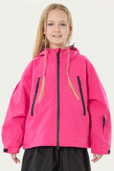 Girl's Ice Blue insulated Snow Jacket With Detachable Ear Hood