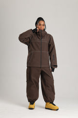 Women's Black Utility Minimal Contrast Stitch Insulated Snow Jacket