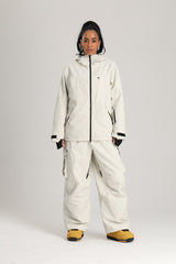 Women's Off White Relaxed Fit Technical Utility Snow Jacket