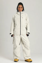 Women's Off White Relaxed Fit Technical Utility Snow Jacket
