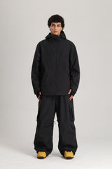 Men's Off White Relaxed Fit Technical Utility Snow Jacket