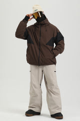 Men's Army Green Durable Outdoor Oversized Silhouette Snowboard Jacket