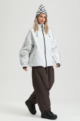 Veste de snowboard isolée pour femme avec garniture réfléchissante gris clair