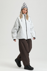 Veste de snowboard isolée pour femme avec liseré réfléchissant noir
